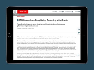 KCR, Oracle Argus로 의약품 안전 보고 간소화