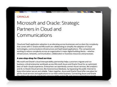 Oracle Partners with Microsoft (PDF)