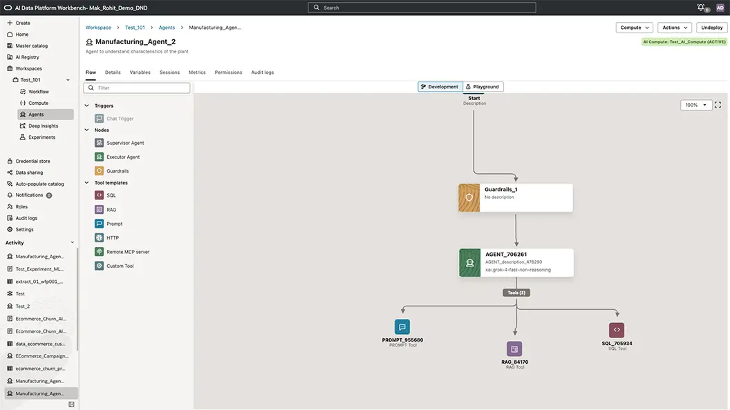 Visual drag-and-drop canvas view