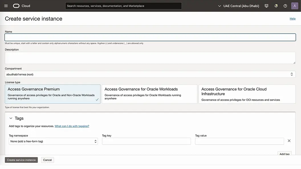Image of Create Security Attribute Namespace window