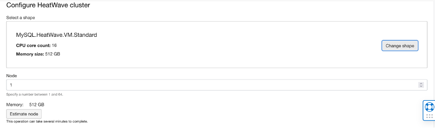 captura de pantalla de configuración de cluster de ciclo de calor