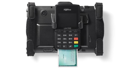 Tablet 700-serien med kompakt och säker kreditkortsprocessor