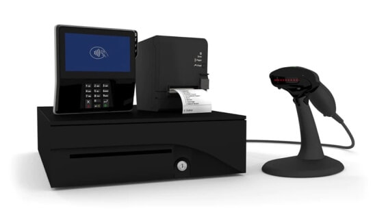 Kvittoskrivare, betalkortsläsare, mobilplånboksläsare, kundvända skärmar, kassavågar, streckkodsläsare och kassalådor