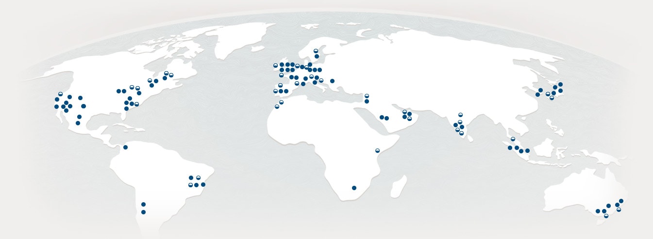 Map outlining Oracle datacenter locations