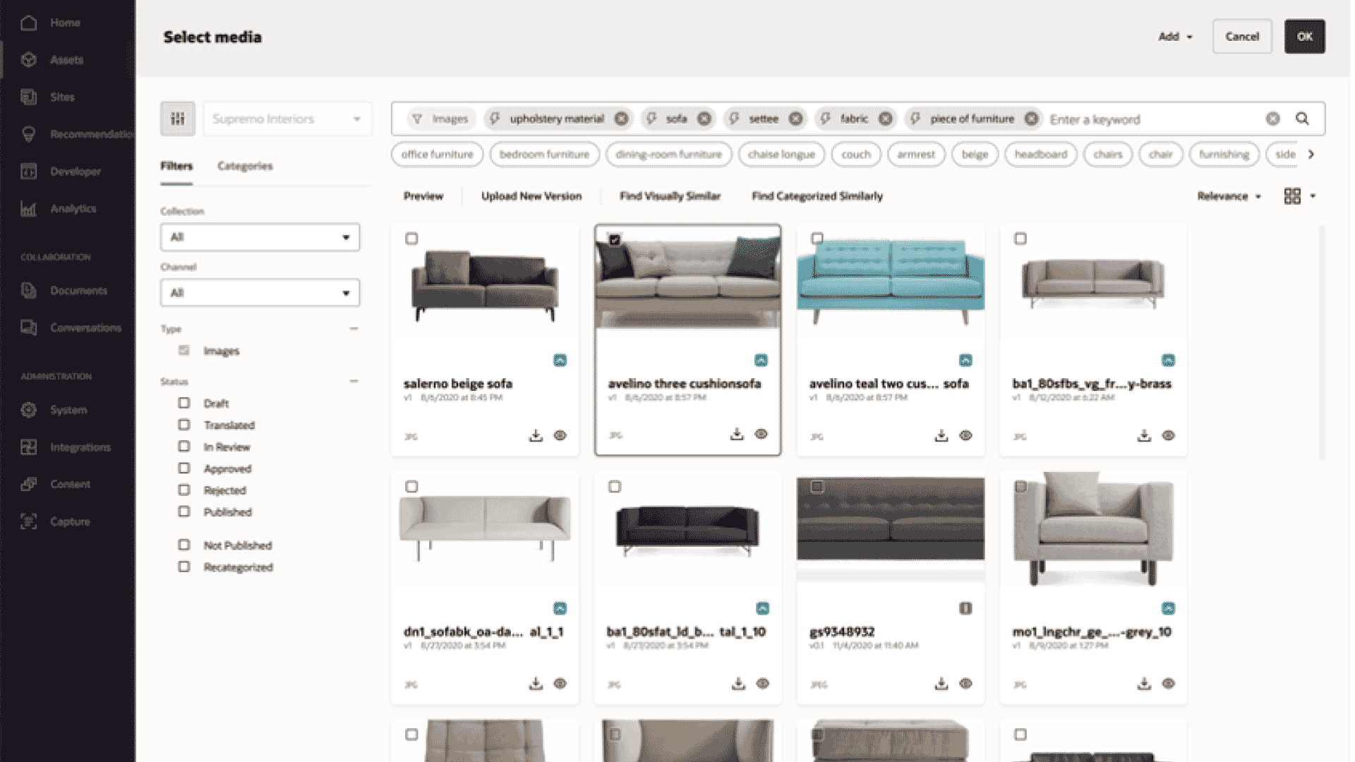 Couch product website page