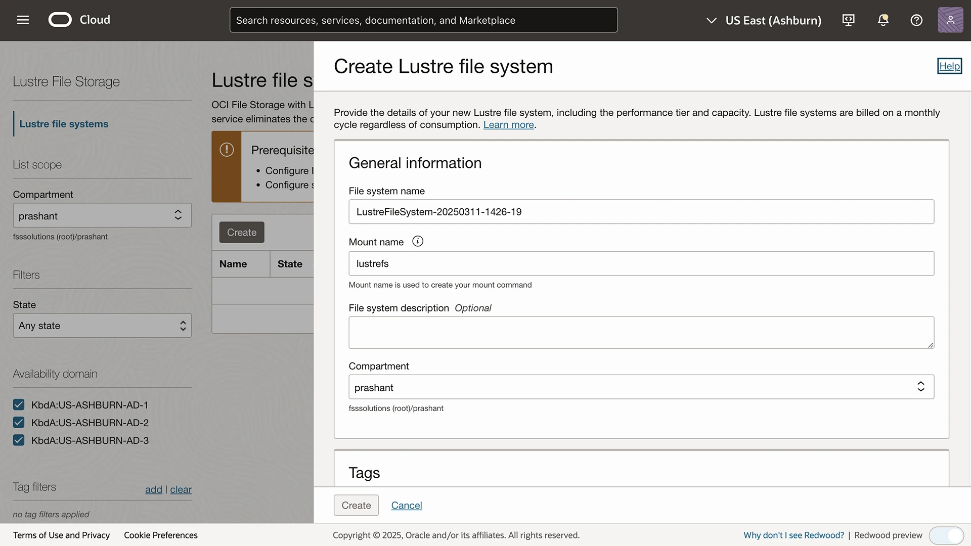 Create a new Lustre file system view