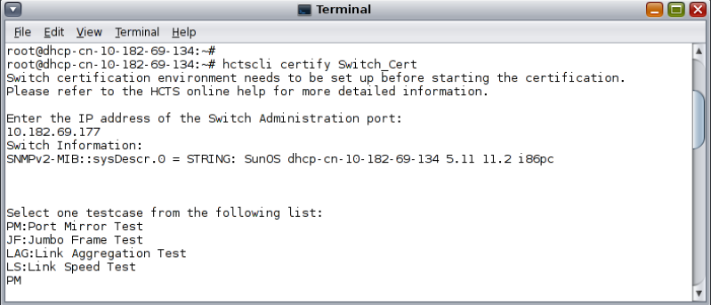 image:Network Switch Certification CLI
                                                  window